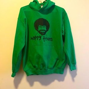 Vintage Happy Trees Green hoodie